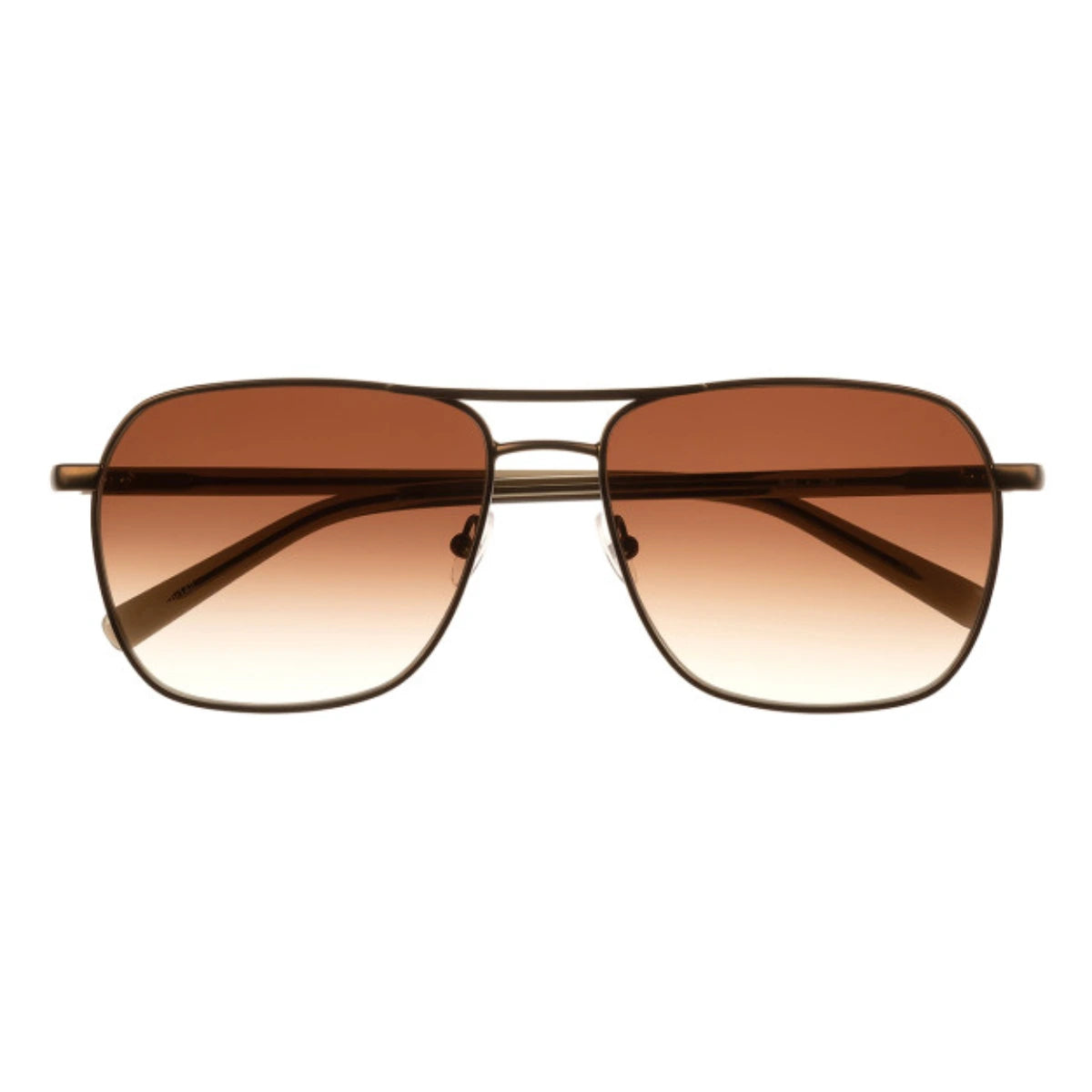 Brown tinted luxury metal navigator sunglasses