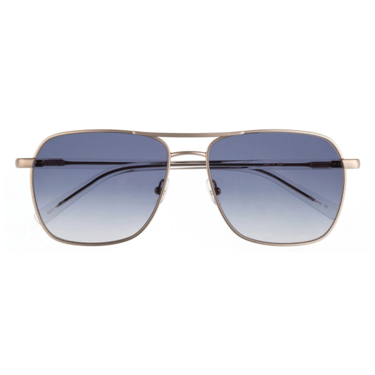 Silver blue gradient tinted luxury metal navigator sunglasses