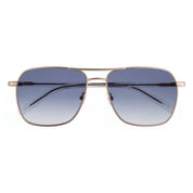 Silver blue gradient tinted luxury metal navigator sunglasses