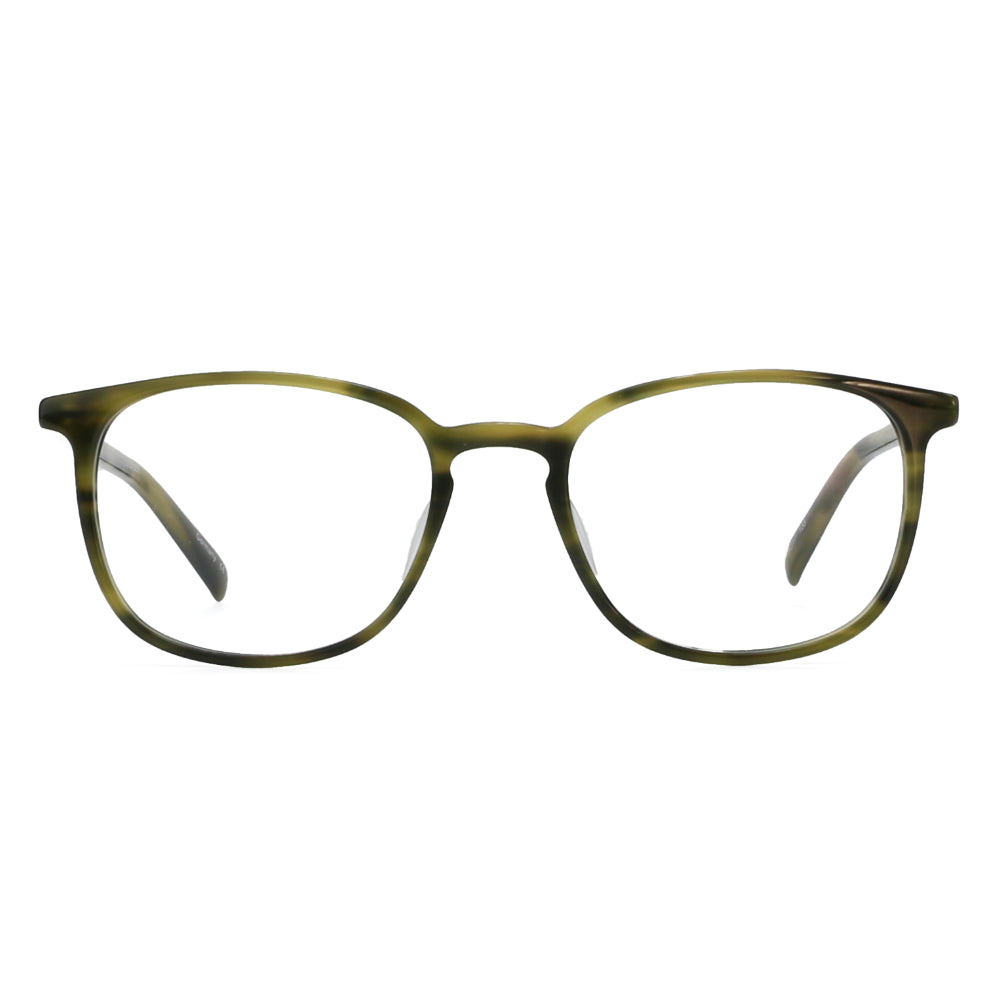 Olive plastic square shaped handmade glasses for men