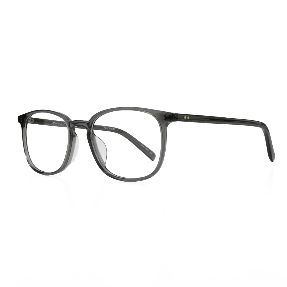 Grey crystal plastic square shaped handmade glasses for men