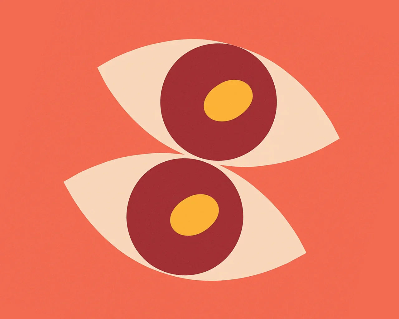 Eye art representing double vision or diplopia