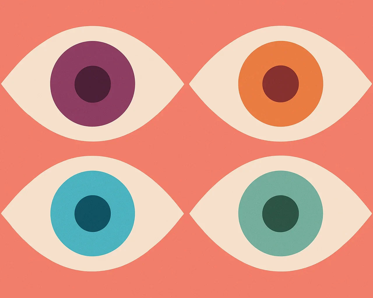 Abstract eye art demonstrating herterochromia