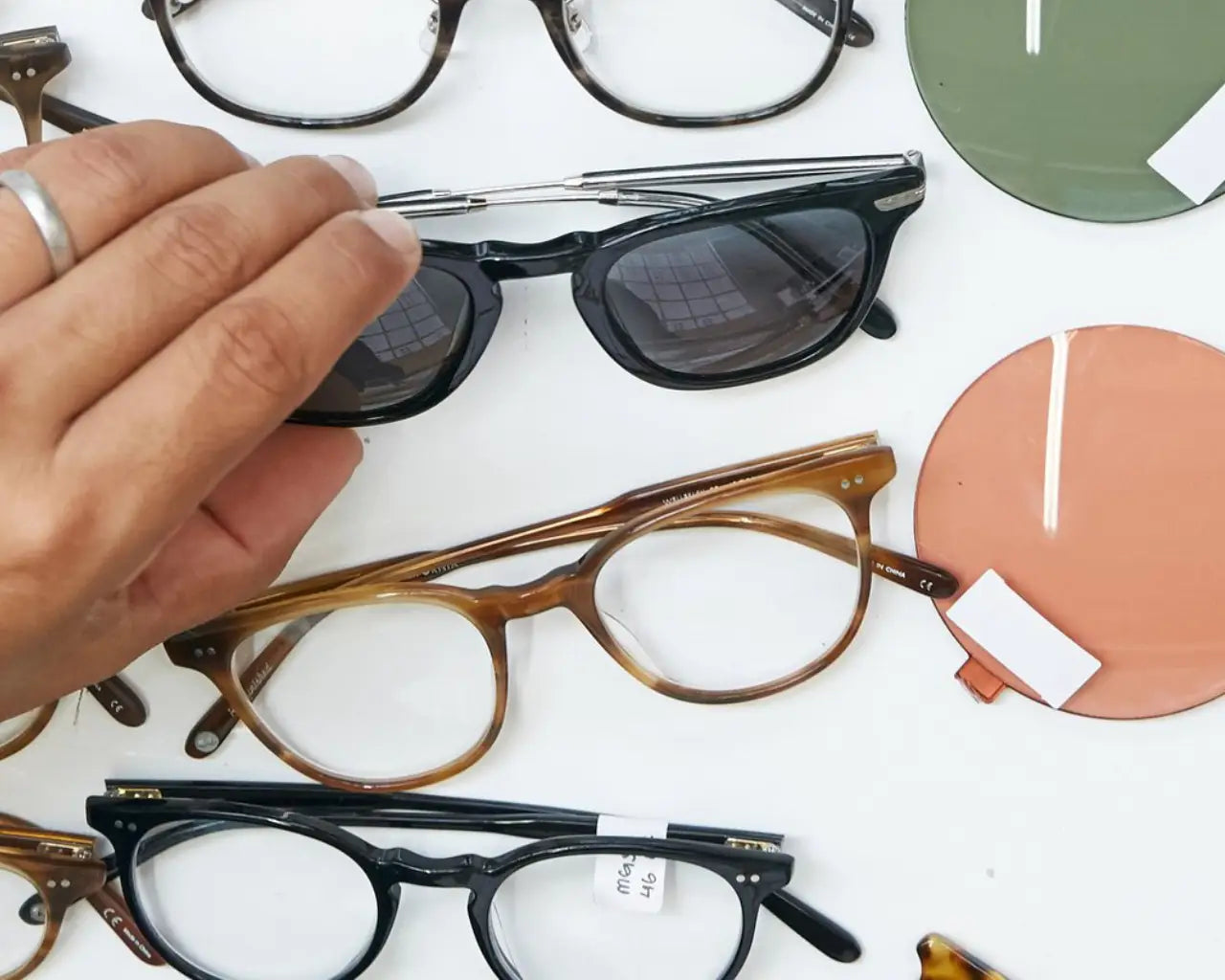 Eyeglasses on design table. Image credit: GLCO