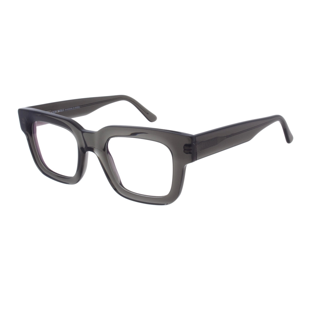 Grey Andy Wolf eyeglasses on white background