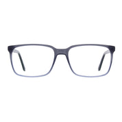 Blue crystal Andy Wolf eyeglasses on white background