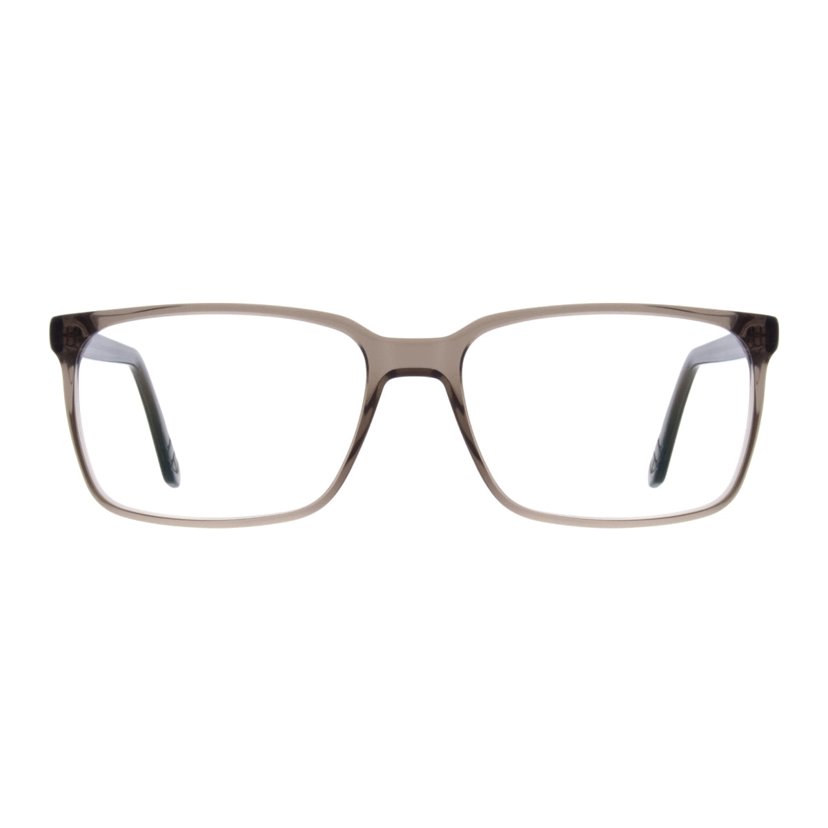 Brown crystal Andy Wolf eyeglasses on white background