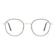 Black and rose gold Andy Wolf round metal luxury eyeglasses
