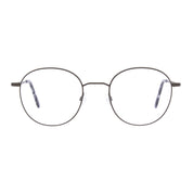 Brown matte Andy Wolf round metal luxury eyeglasses