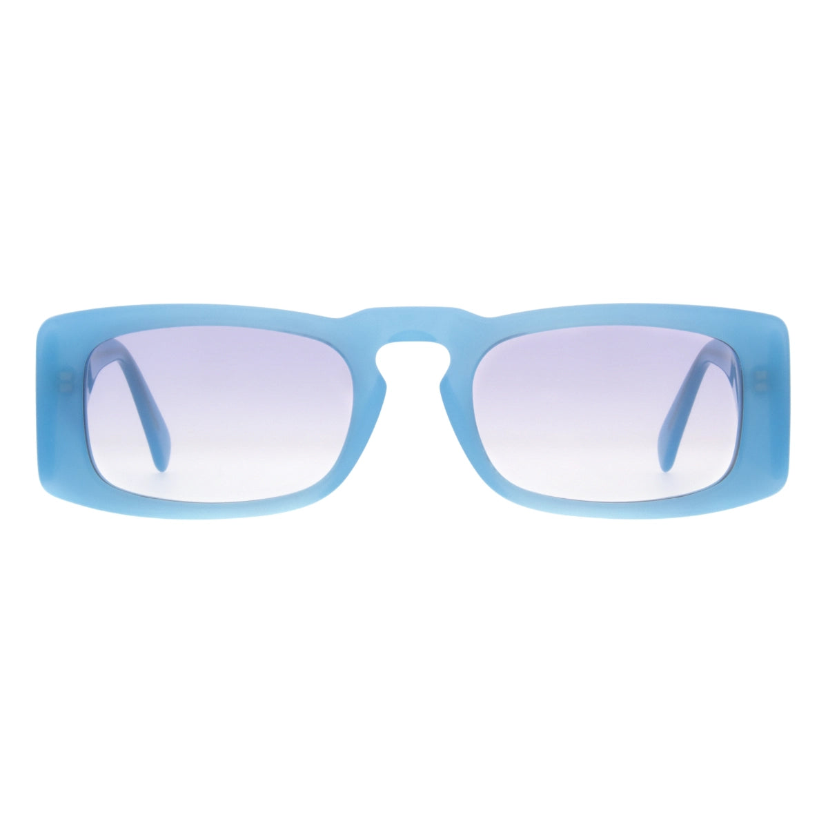 Blue Andy Wolf geometric luxury sunglasses on white background