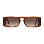 Tortoise Andy Wolf geometric luxury sunglasses on white background