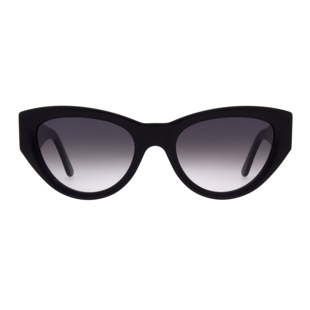 Black Andy Wolf cat-eyed sunglasses on white background