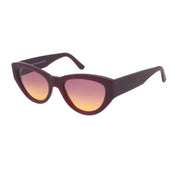 Red Andy Wolf cat-eyed sunglasses on white background