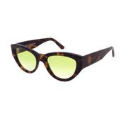 Tortoise Andy Wolf cat-eyed sunglasses on white background