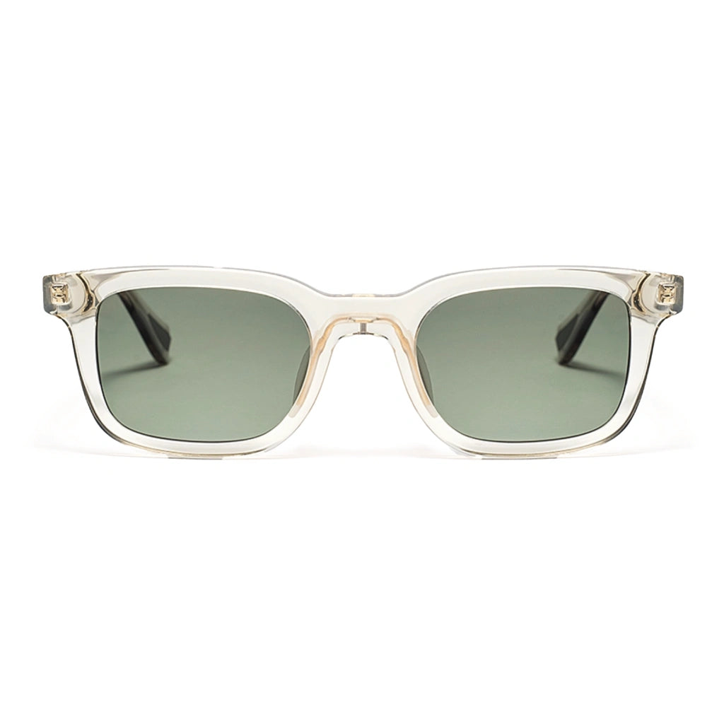 Crystal clear rectangular plastic running polarized sunglasses