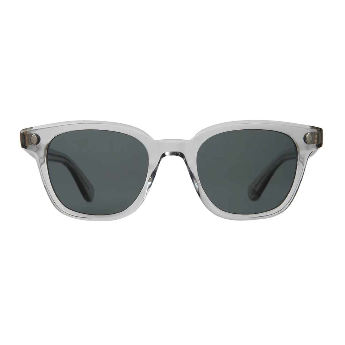 Clear grey large Garrett Leight Broadway wayfarer sunglasses for men and women