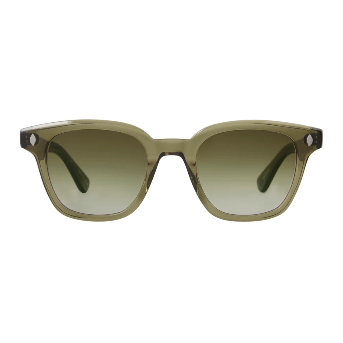 Willow green large Garrett Leight Broadway wayfarer sunglasses for men and women.