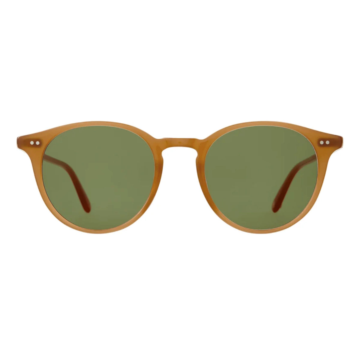 Matte orange round Garrett Leight luxury sunglasses