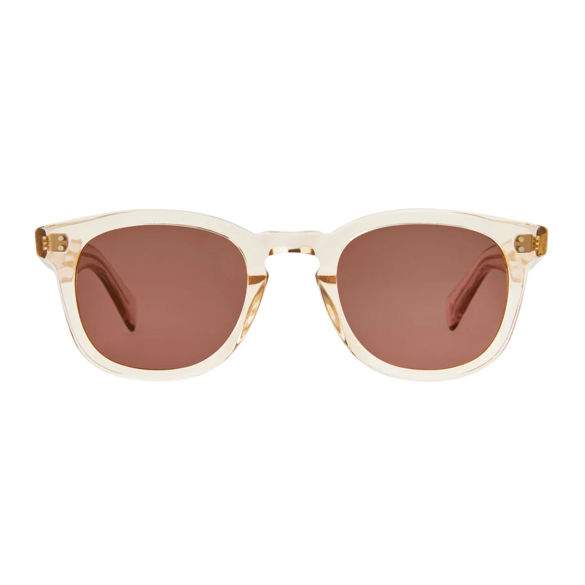 Champagne Garrett Leight thick acetate sunglass frame