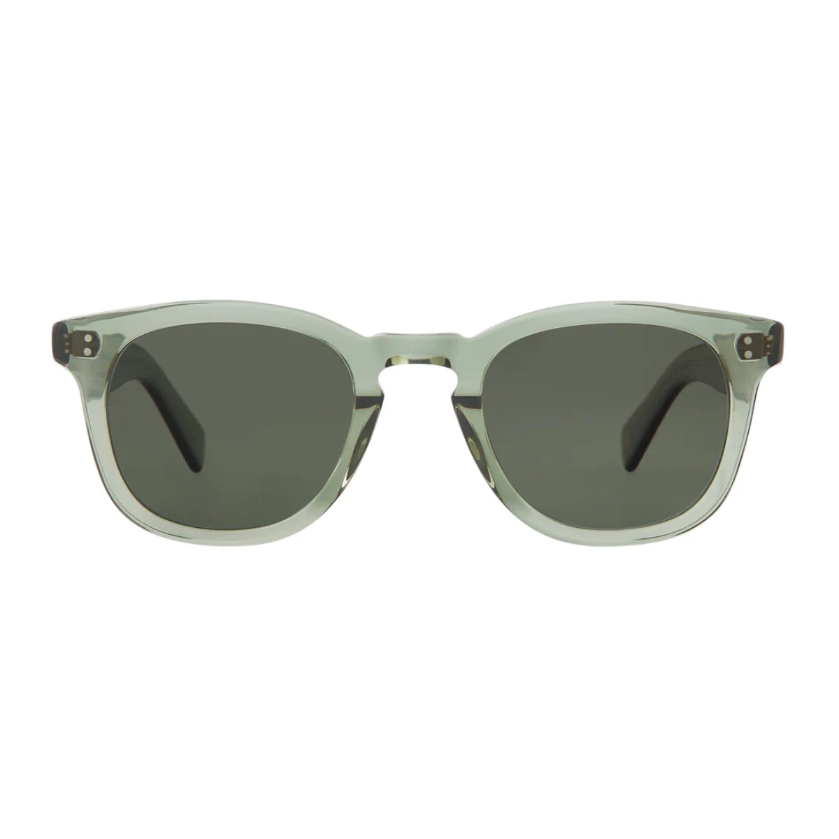 Green juniper Garrett Leight thick acetate sunglass frame