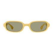 Yellow retro inspired oval sunglasses by GLCO available to order online at The Optical. Co