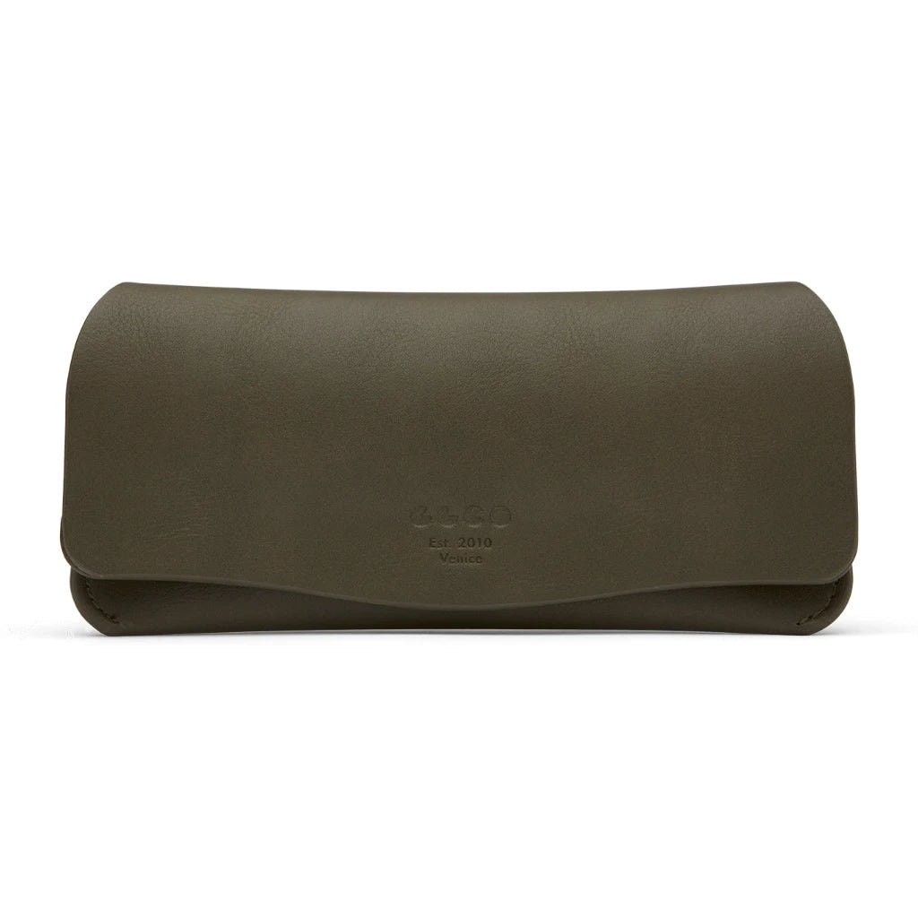 Forest green olive luxury eyeglass case by GLCO at The Optical. Co