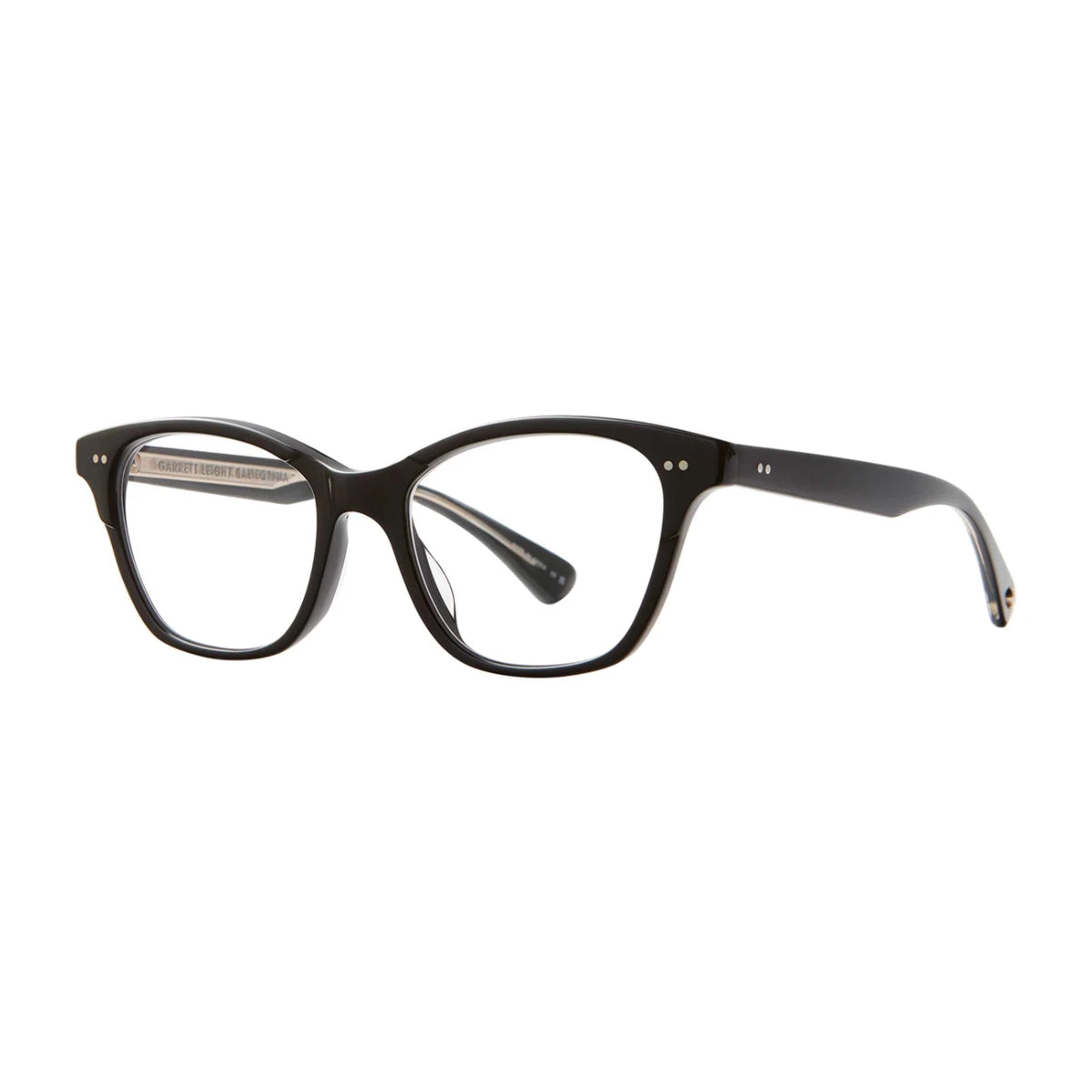 Black Garrett Leight cat eyed glasses for women