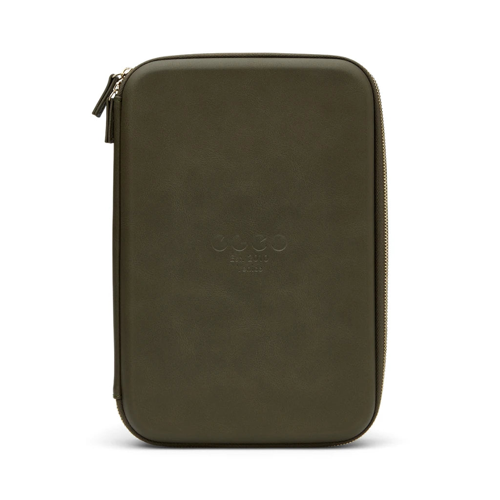 Olive luxury GLCO collector travel eyeglass case luggage