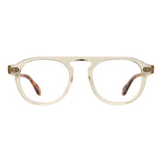 Champagne clear GLCO Harding eyeglasses on white background