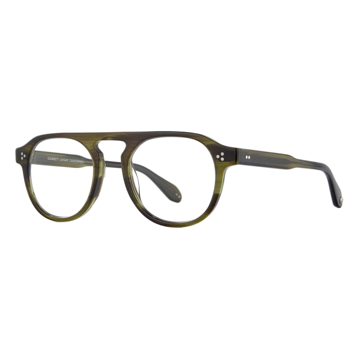 Douglas fir GLCO Harding eyeglasses on white background