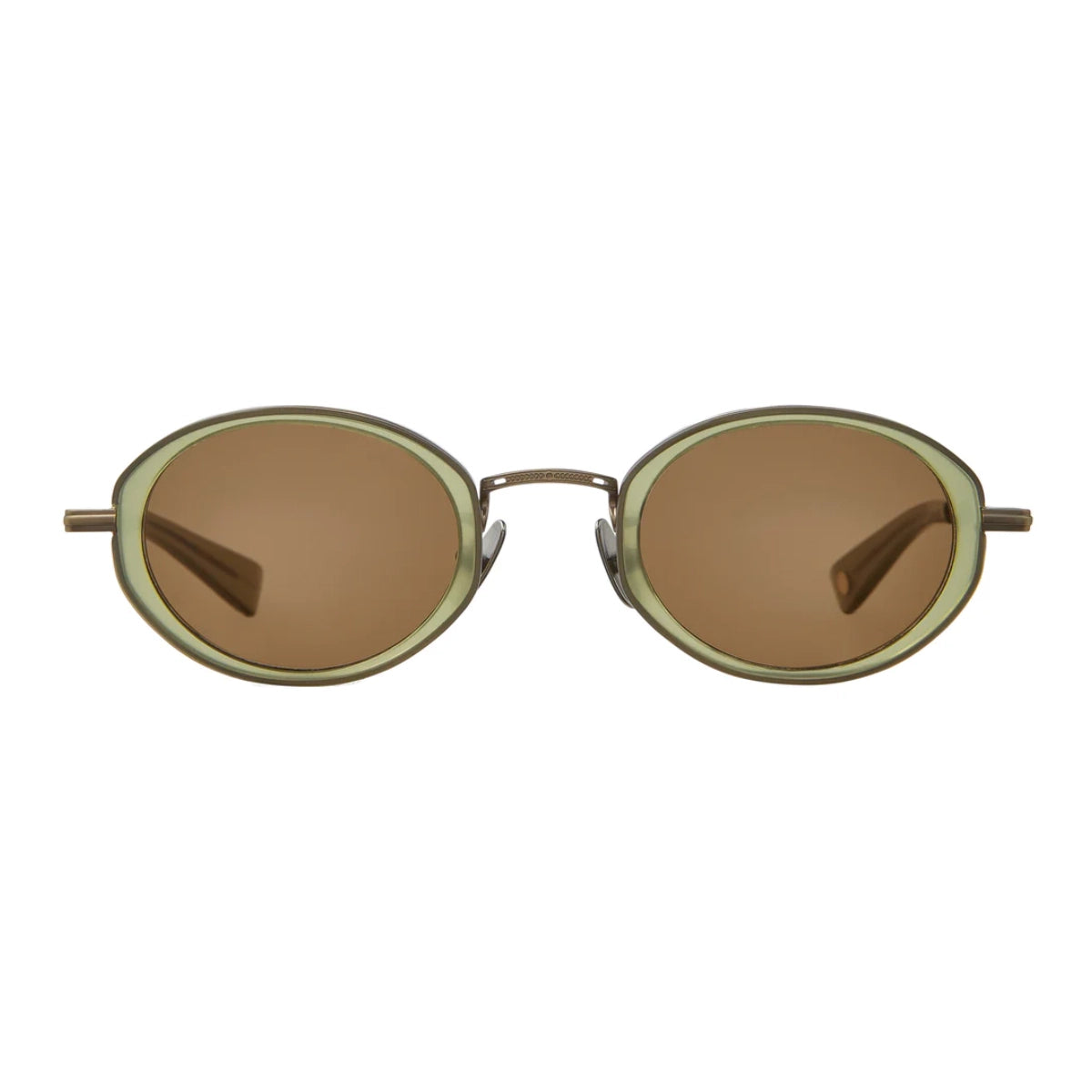Green oval retro 90s inspired sunglasses by GLCO on white background
