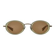 Green oval retro 90s inspired sunglasses by GLCO on white background