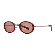REd oval retro 90s inspired sunglasses by GLCO on white background