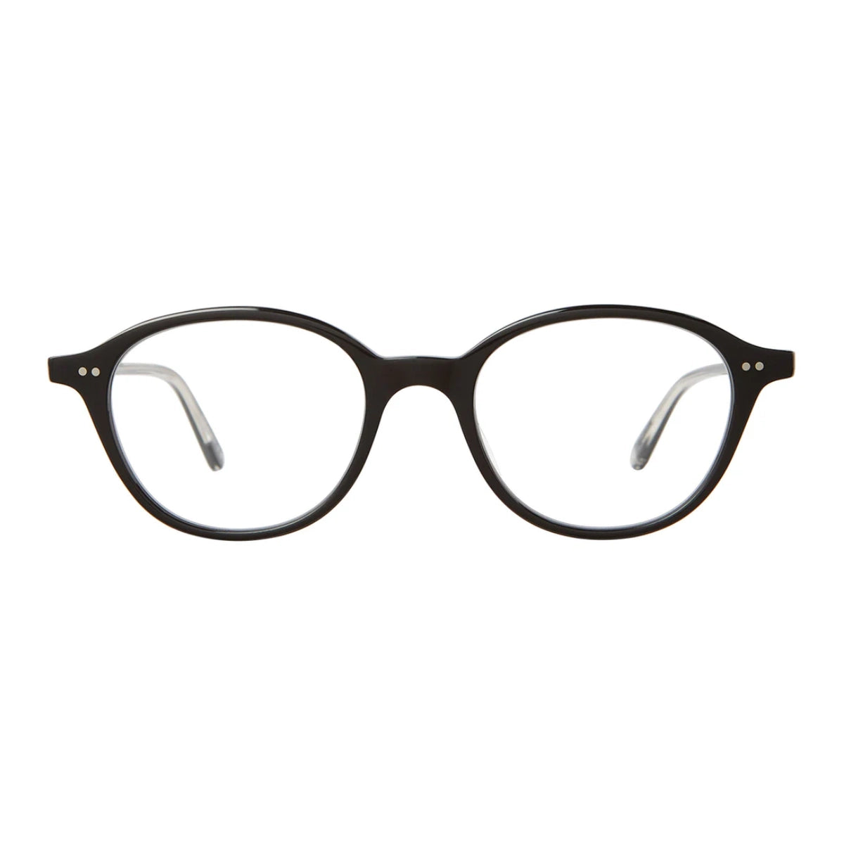 Black oval modern eyeglass frames by GLCO on white background
