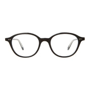 Black oval modern eyeglass frames by GLCO on white background
