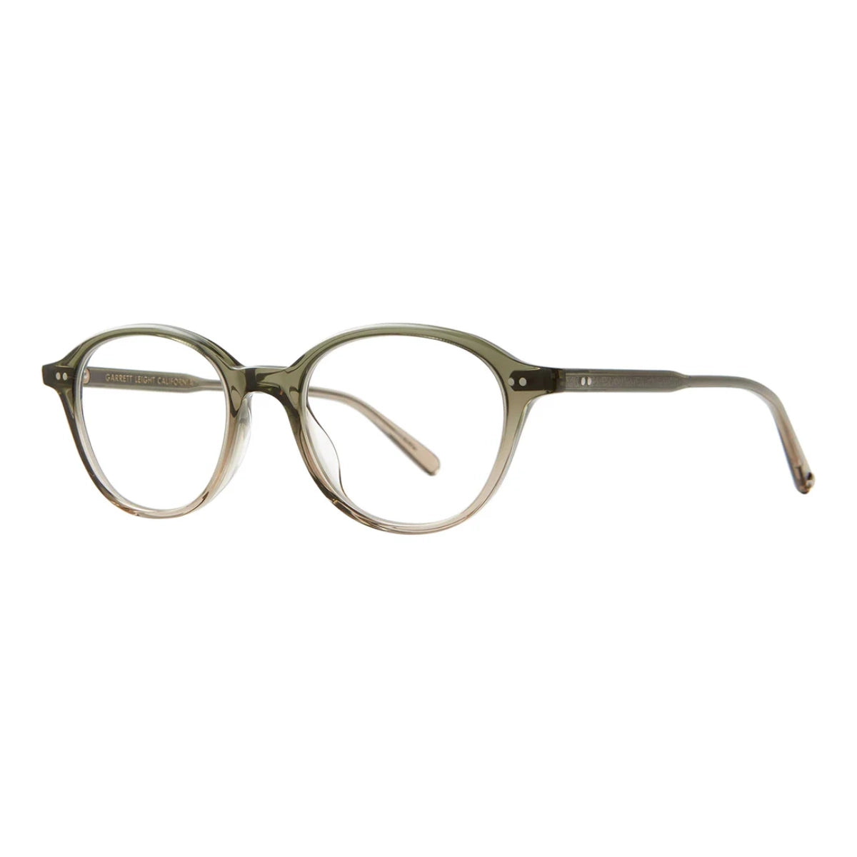 Cyprus green oval modern eyeglass frames by GLCO on white background