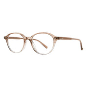 Sand crystal oval modern eyeglass frames by GLCO on white background