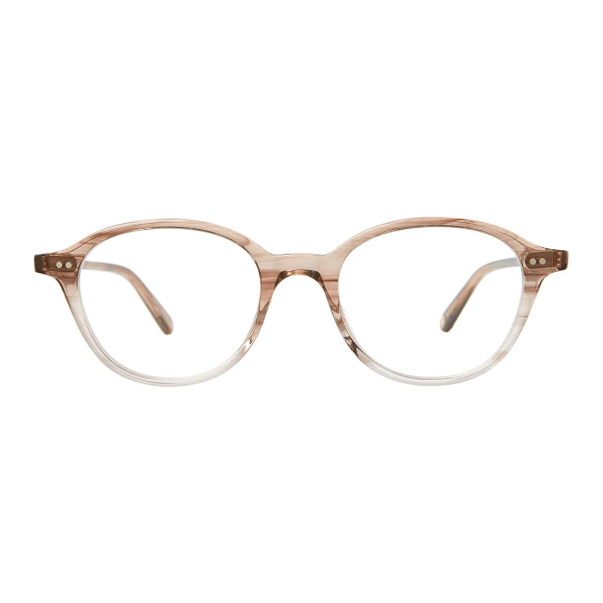 Crystal sand oval modern eyeglass frames by GLCO on white background