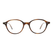 Tortoise oval modern eyeglass frames by GLCO on white background