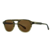 Army green GLCO Harding Suns sunglasses on white background