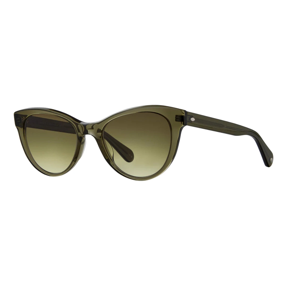 Green GLCO oversized women's cat-eyed sunglasses on white background