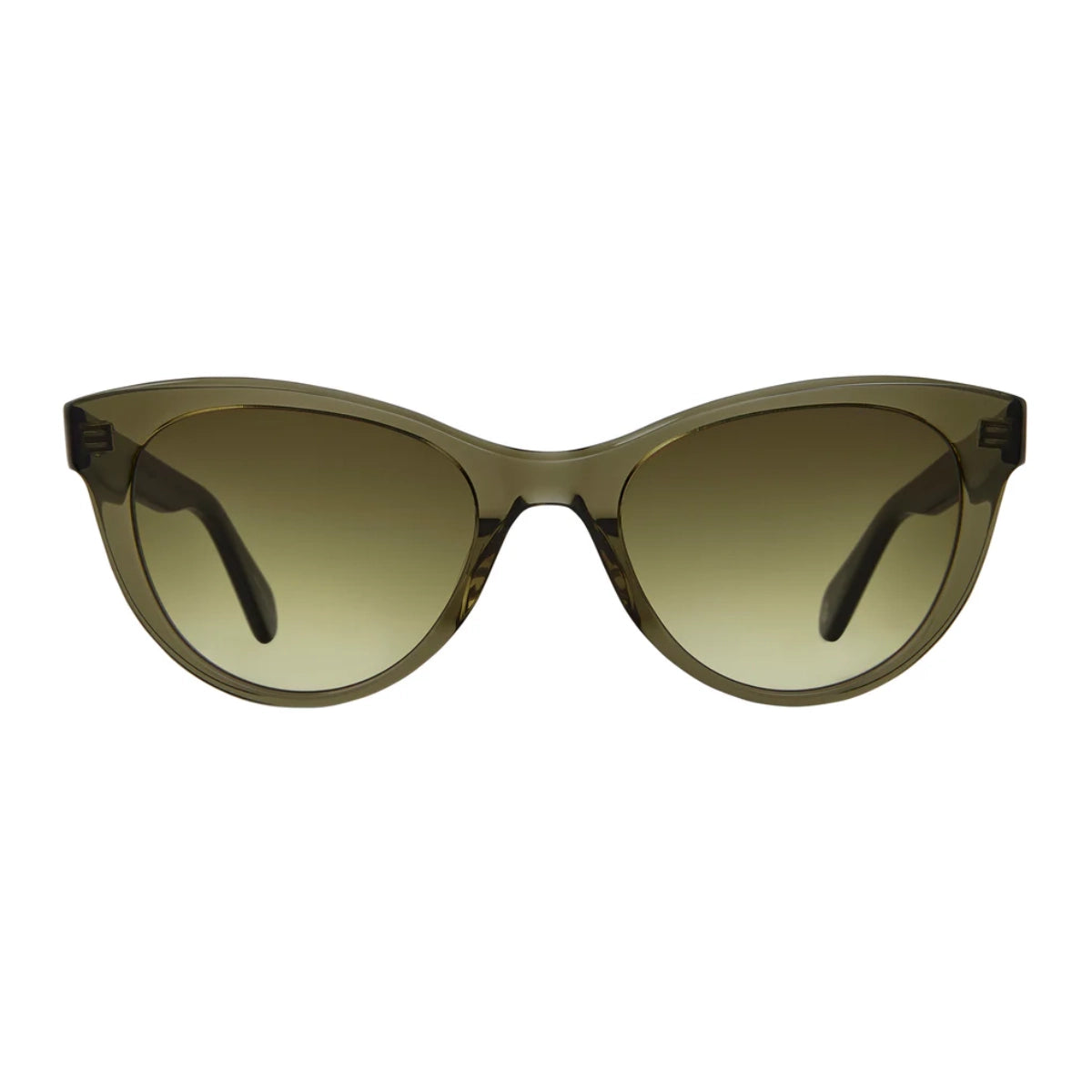 Green GLCO oversized women's cat-eyed sunglasses on white background