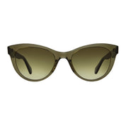 Green GLCO oversized women's cat-eyed sunglasses on white background