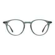 Blue crystal Clune J round eyeglasses frames on white background