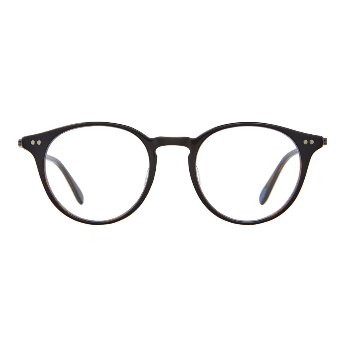 Black Clune J round eyeglasses frames on white background