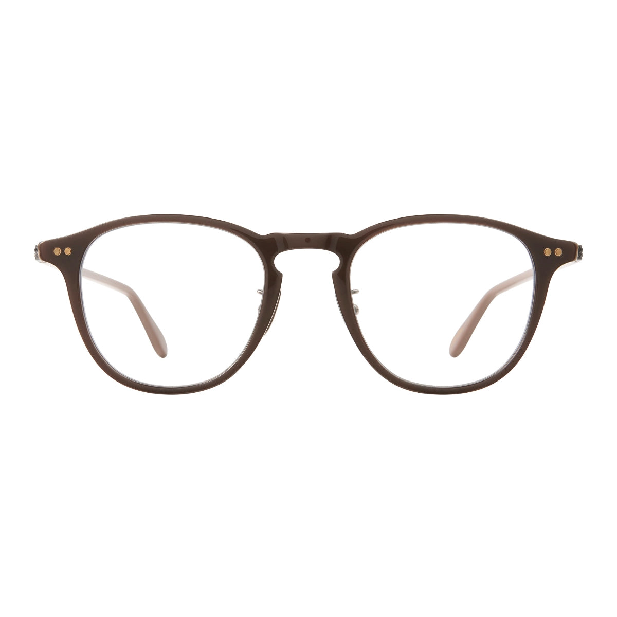 Garrett Leight Hampton J plastic round eyeglasses with titanium adjustable nose pads