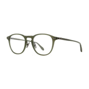 Green Garrett Leight Hampton J plastic round eyeglasses with titanium adjustable nose pads