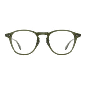 Green Garrett Leight Hampton J plastic round eyeglasses with titanium adjustable nose pads