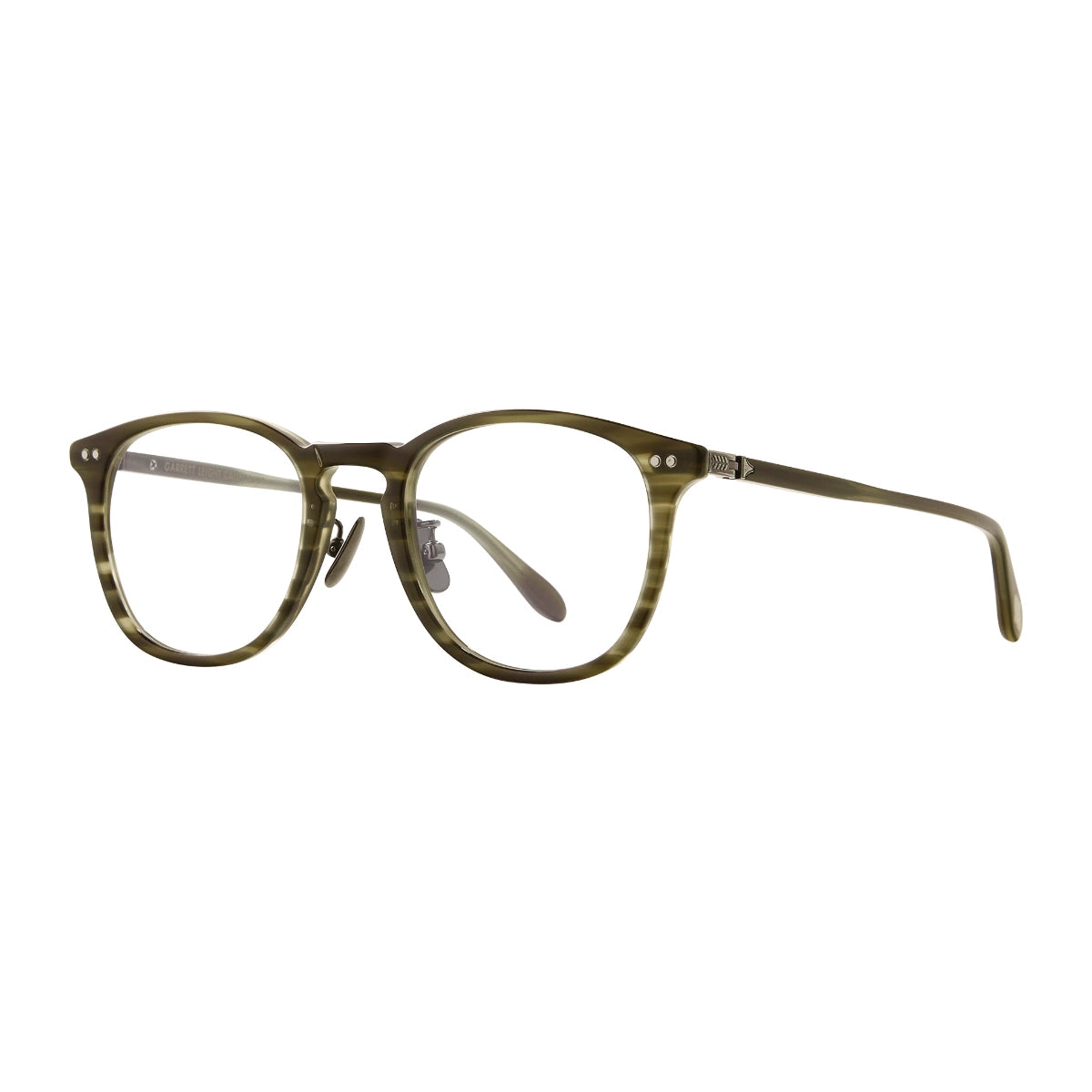 Green Kinney J glasses with nose pads by Garrett Leight