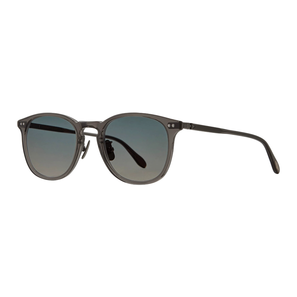 Grey crystal GLCO Blue Collection Kinney J square plastic sunglasses with glass lenses